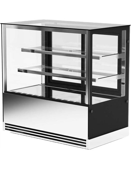 Display Showcase Merchandiser Fridge 545 Litres 2 Shelves 1500×700×1200mm Black &amp Stainless Steel | Stalwart DA-HL1500ER2