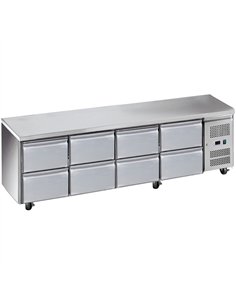 Commercial Refrigerated Counter 8 Drawers Depth 700mm | Stalwart DA-THP4180TNEC