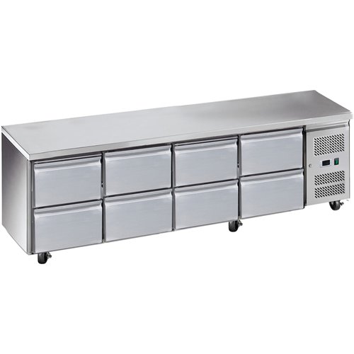 Commercial Refrigerated Counter 8 Drawers Depth 700mm | Stalwart DA-THP4180TNEC