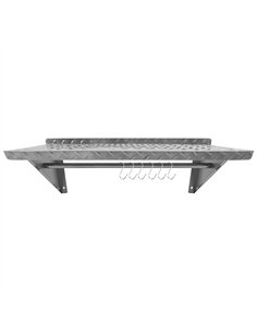 Commercial Stainless Steel Wall Mounted Non-Slip Shelf with Rail &amp 6 Hooks 800 x 300 x 230mm | Stalwart DA-RTW3B0830