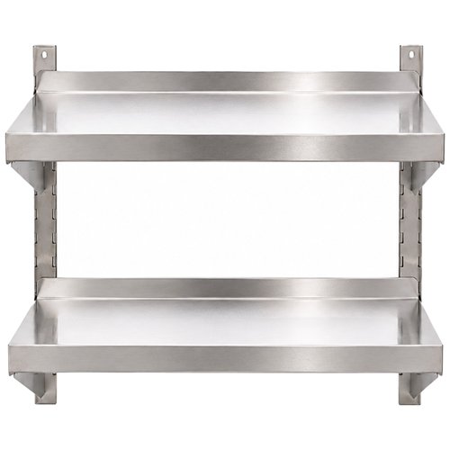 Commercial Stainless Steel Adjustable 2-Tier Wall Mounted Shelf 900 x 400 x 700mm | Stalwart DA-QNH44045