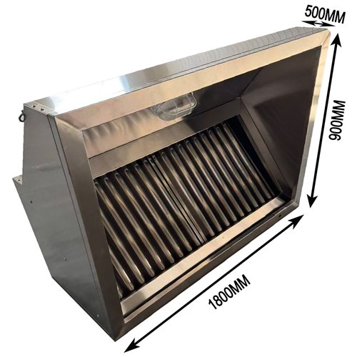 Commercial Stainless Steel Extraction Canopy Hood 1800 x 900 x 500mm | Stalwart DA-QNH7706