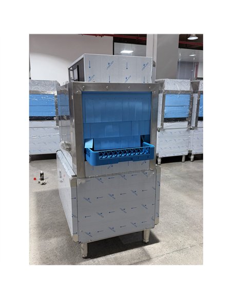 Commercial 380V 3-Phase Hardwired Rack Conveyor Dishwasher 120 Racks/Hour 26kW | Stalwart DA-DAVS124