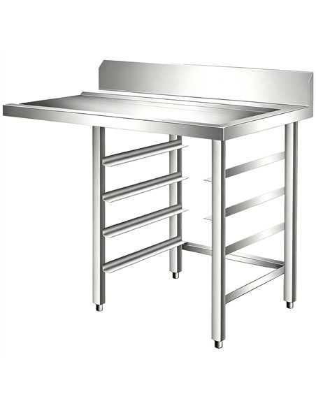 Commercial Stainless Steel Worktable for Rack Conveyor Dishwasher Right Side 1000 x 760 x 880mm | Stalwart DA-DAVS134