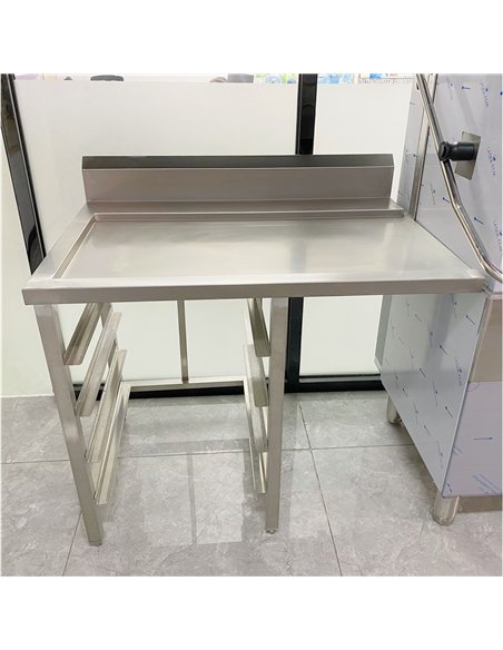 Commercial Stainless Steel Worktable for Rack Conveyor Dishwasher Left Side 1000 x 760 x 880mm | Stalwart DA-DAVS136