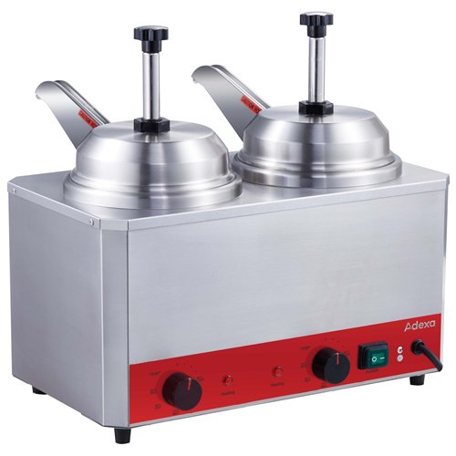 Commercial Twin Pump Sauce &amp Cheese Warmer 2 x 3.3L 300W 230V | Stalwart DA-FZ042B