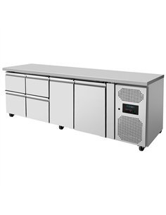 Commercial Refrigerated Counter 616L 2 Doors 4 Drawers GN1/1 2230 x 700 x 860mm | Stalwart DA-THP4140TNEC 2