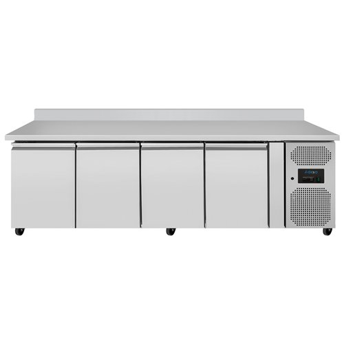 Commercial Refrigerated Counter with Upstand 616L 4 Door GN1/1 2230 x 700 x 860mm | Stalwart DA-THP4200TNEC