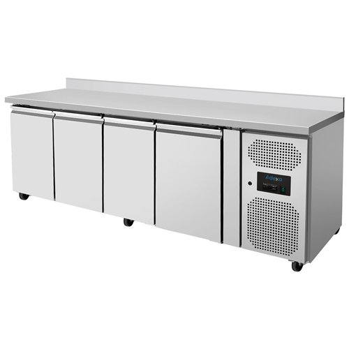 Commercial Refrigerated Counter with Upstand 616L 4 Door GN1/1 2230 x 700 x 860mm | Stalwart DA-THP4200TNEC