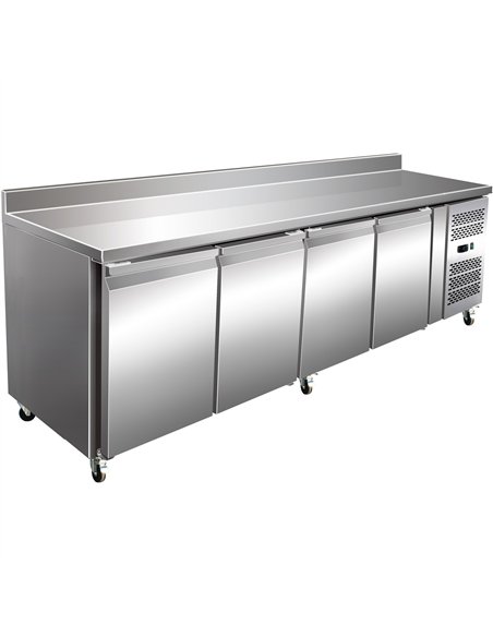 Commercial Freezer Counter with Upstand 4 doors Depth 600mm | Stalwart DA-THSNACK4200BTEC