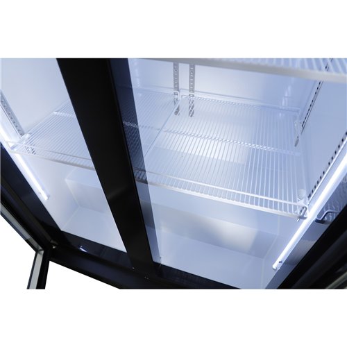 Commercial Upright Display Chiller 615L 2 Glass Door Black 900 x 580 x 1950mm | Stalwart DA-SC900