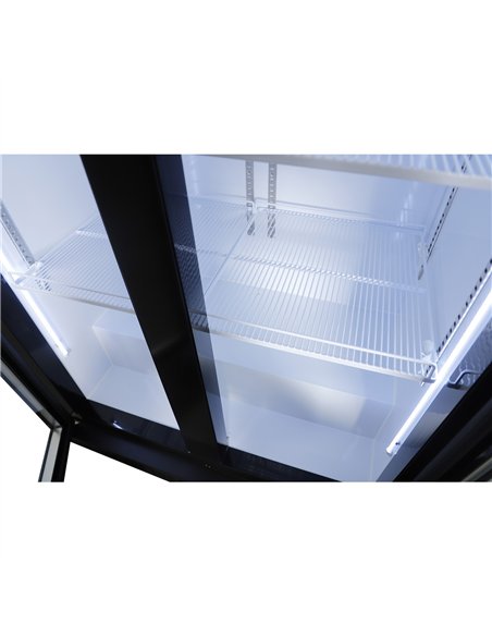 Commercial Upright Display Chiller 615L 2 Glass Door Black 900 x 580 x 1950mm | Stalwart DA-SC900
