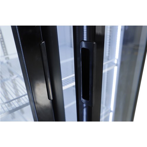 Commercial Upright Display Chiller 615L 2 Glass Door Black 900 x 580 x 1950mm | Stalwart DA-SC900
