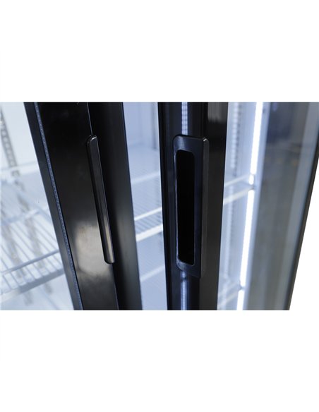Commercial Upright Display Chiller 615L 2 Glass Door Black 900 x 580 x 1950mm | Stalwart DA-SC900