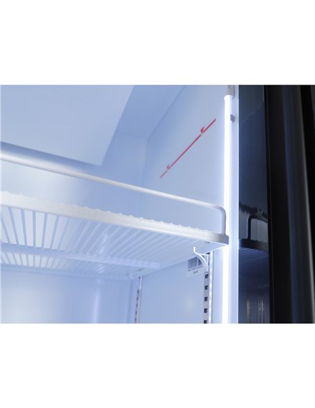 Commercial Upright Display Chiller 615L 2 Glass Door Black 900 x 580 x 1950mm | Stalwart DA-SC900