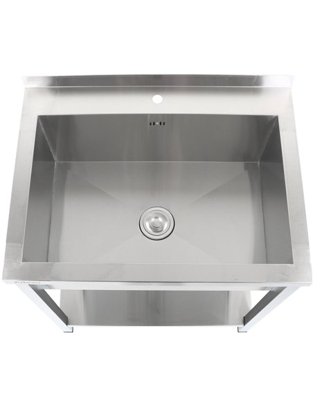 Commercial Pot Wash Sink Stainless steel 1 bowl Splashback Bottom shelf 1000x600x900mm Square legs | Stalwart DA-PSA10060U