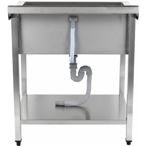 Commercial Pot Wash Sink Stainless steel 1 bowl Splashback Bottom shelf 1000x600x900mm Square legs | Stalwart DA-PSA10060U