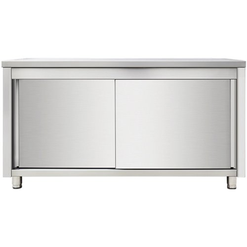 Commercial Worktop Floor Cupboard Sliding doors Stainless steel Width 1800mm Depth 700mm | Stalwart DA-THASR187