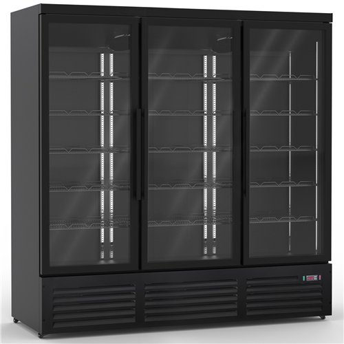 Commercial Display Freezer with Triple Glass door 1450 litres Black | Stalwart DA-KXD1880BLACK