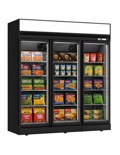 Commercial 3 Door Glass Display Freezer 1090L Net 1563L Gross -18 to -22°C Frost Free | Stalwart DA-FF888TOP