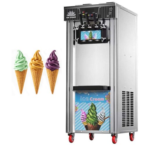 Commercial Floor-Standing Soft Serve Ice Cream Machine 18-20L/H 1300W R290 Twin Flavour | Stalwart DA-ZBBQL268