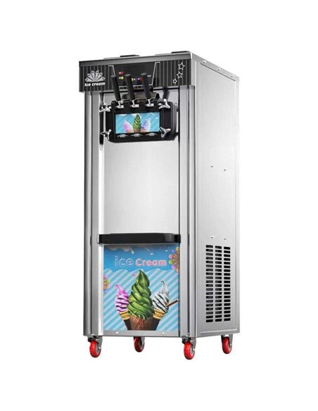 Commercial Floor-Standing Soft Serve Ice Cream Machine 18-20L/H 1300W R290 Twin Flavour | Stalwart DA-ZBBQL268