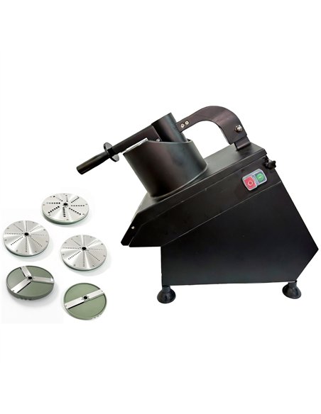 Commercial Fruit and Vegetable Cutter Black 750W with 5 Blades 620 x 250 x 500mm | Stalwart DA-SYC205BLACK