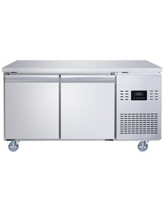 Commercial Refrigerated Counter 2 Door 228L 1349 x 600 x 850mm Fan Assisted Cooling | Stalwart DA-SUP202 2