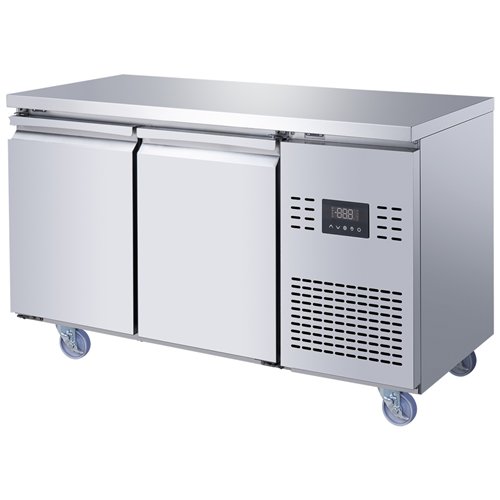 Commercial Refrigerated Counter 2 Door 228L 1349 x 600 x 850mm Fan Assisted Cooling | Stalwart DA-SUP202