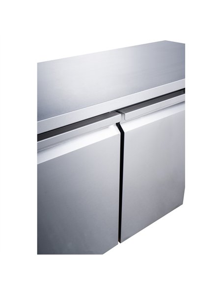 Commercial Refrigerated Counter 2 Door 228L 1349 x 600 x 850mm Fan Assisted Cooling | Stalwart DA-SUP202