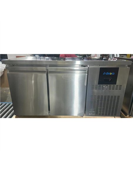 Commercial Refrigerated Counter 2 Door 228L 1349 x 600 x 850mm Fan Assisted Cooling | Stalwart DA-SUP202