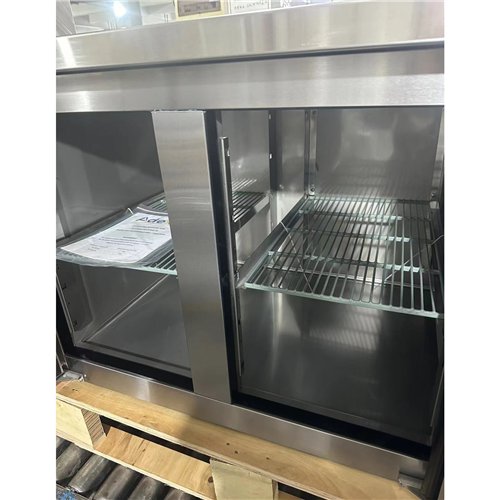 Commercial Refrigerated Counter 2 Door 228L 1349 x 600 x 850mm Fan Assisted Cooling | Stalwart DA-SUP202