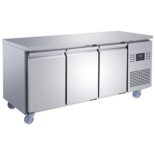 Commercial Refrigerated Counter 3 Door 334L 1794 x 600 x 850mm Fan Assisted Cooling | Stalwart DA-SUP204