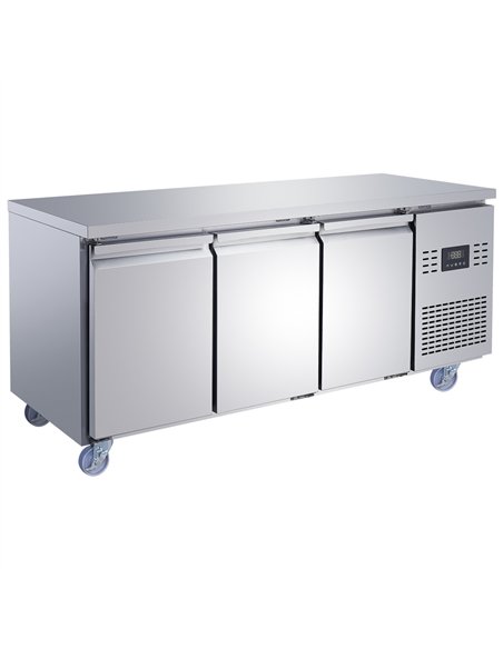 Commercial Refrigerated Counter 3 Door 334L 1794 x 600 x 850mm Fan Assisted Cooling | Stalwart DA-SUP204