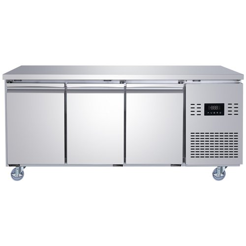 Commercial Refrigerated Counter 3 Door 334L 1794 x 600 x 850mm Fan Assisted Cooling | Stalwart DA-SUP204