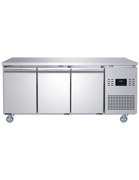 Commercial Refrigerated Counter 3 Door 334L 1794 x 600 x 850mm Fan Assisted Cooling | Stalwart DA-SUP204