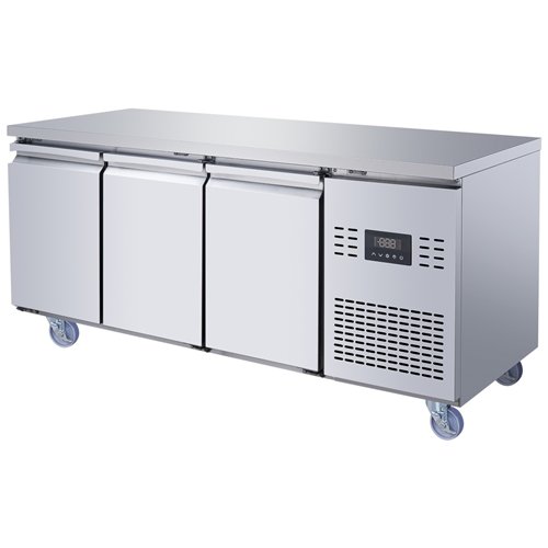 Commercial Refrigerated Counter 3 Door 334L 1794 x 600 x 850mm Fan Assisted Cooling | Stalwart DA-SUP204