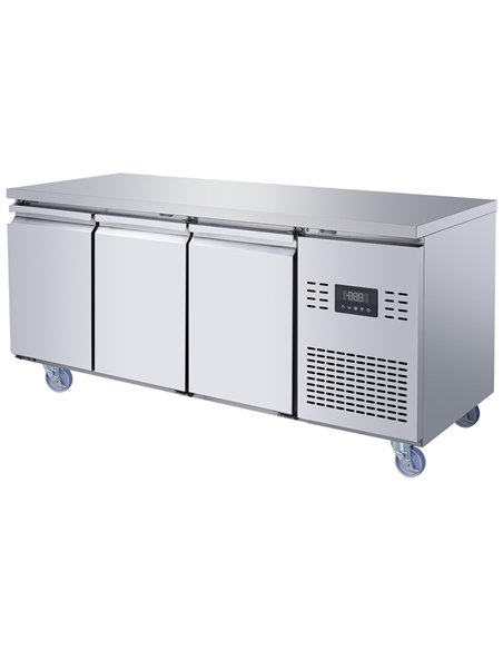 Commercial Refrigerated Counter 3 Door 334L 1794 x 600 x 850mm Fan Assisted Cooling | Stalwart DA-SUP204