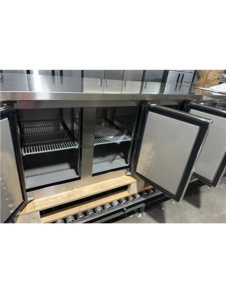 Commercial Refrigerated Counter 3 Door 334L 1794 x 600 x 850mm Fan Assisted Cooling | Stalwart DA-SUP204