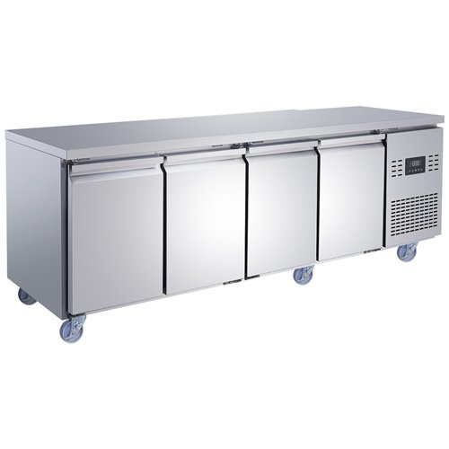 Commercial Refrigerated Counter 4 Door 452L 2239 x 600 x 850mm Fan Assisted Cooling | Stalwart DA-SUP206