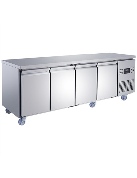 Commercial Refrigerated Counter 4 Door 452L 2239 x 600 x 850mm Fan Assisted Cooling | Stalwart DA-SUP206