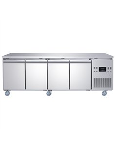 Commercial Refrigerated Counter 4 Door 452L 2239 x 600 x 850mm Fan Assisted Cooling | Stalwart DA-SUP206 2