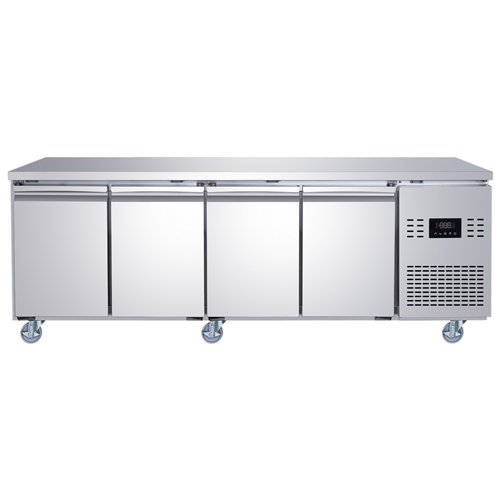 Commercial Refrigerated Counter 4 Door 452L 2239 x 600 x 850mm Fan Assisted Cooling | Stalwart DA-SUP206