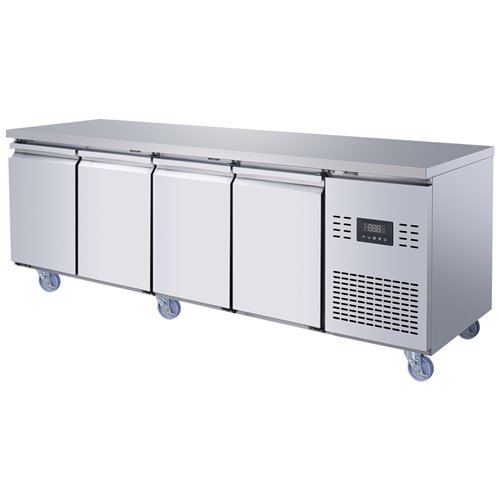 Commercial Refrigerated Counter 4 Door 452L 2239 x 600 x 850mm Fan Assisted Cooling | Stalwart DA-SUP206