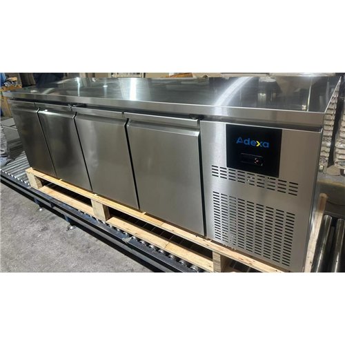 Commercial Refrigerated Counter 4 Door 452L 2239 x 600 x 850mm Fan Assisted Cooling | Stalwart DA-SUP206