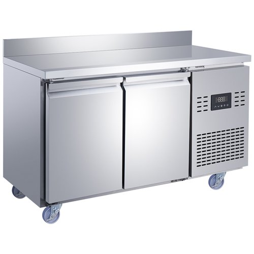 Commercial Refrigerated Counter with Upstand 2 Door 228L 1349 x 600 x 950mm Fan Assisted Cooling | Stalwart DA-SUP208