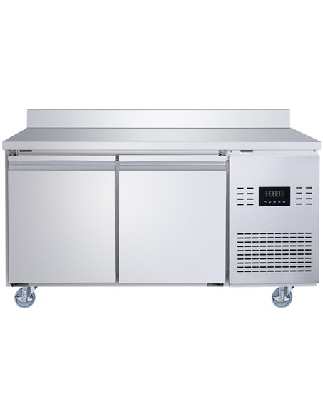 Commercial Refrigerated Counter with Upstand 2 Door 228L 1349 x 600 x 950mm Fan Assisted Cooling | Stalwart DA-SUP208