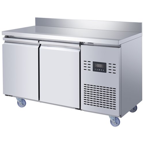 Commercial Refrigerated Counter with Upstand 2 Door 228L 1349 x 600 x 950mm Fan Assisted Cooling | Stalwart DA-SUP208