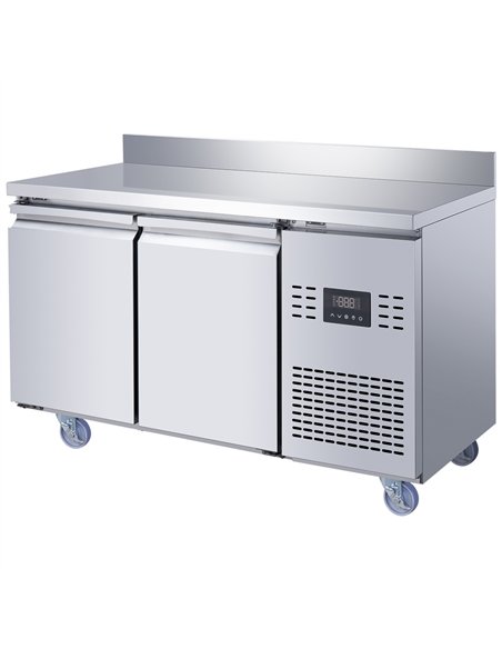 Commercial Refrigerated Counter with Upstand 2 Door 228L 1349 x 600 x 950mm Fan Assisted Cooling | Stalwart DA-SUP208