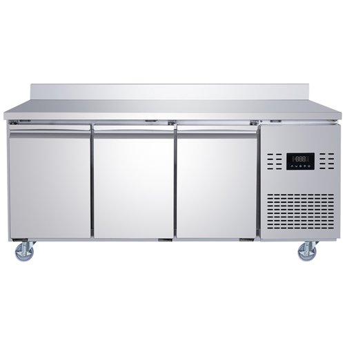 Commercial Refrigerated Counter with Upstand 3 Door 334L 1794 x 600 x 950mm Fan Assisted Cooling | Stalwart DA-SUP210